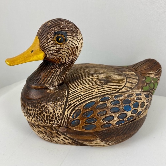 Vintage 1970s Porcelain Duck Candy Dish Hand Painted - Picture 2 of 14